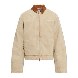 Balenciaga Vintage Effect Gewatteerde Jas - Heren - Jassen - Beige - Maat: M Katoen