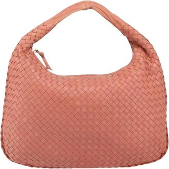 Bottega Veneta Pre-owned Shoulder Bags, female, Pink, Size: ONE SIZE Pre-owned Vintage Woven Leather Hobo Bag