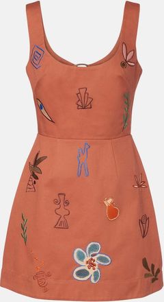 Alemais Al&eacute;mais Dusty embroidered cotton minidress
