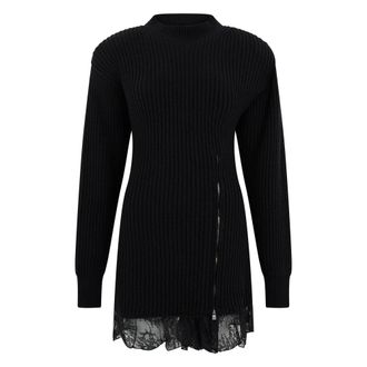 Giuseppe Di Morabito Abito in maglia di lana con inserto in pizzo - - Dresses - Donna - Nero - S