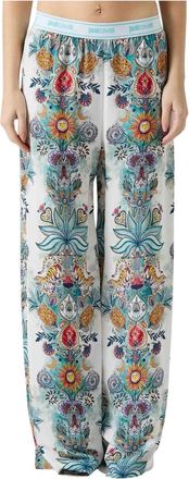 Just Cavalli Pantalone largo a fantasia - Dames - Wijde Broeken - Veelkleurig - XL - Broeken