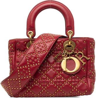 Dior Pre-owned Dior Small Lambskin Cannage Studded Supple Lady Ladies WOEJK1A3MAZE7LZ6