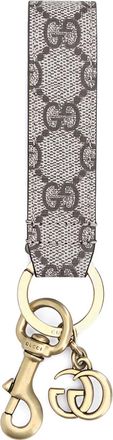 Gucci Ophidia GG monogram keyring - men - Brass/Polyester/Polyurethane/Cotton - One Size - Grey