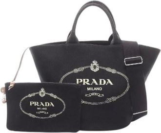 Prada Pre-owned Bolso tote Canapa de lona - Pre-owned - Mujer - Negro - ONE SIZE