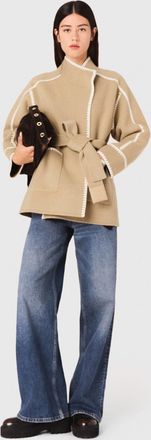 Maje Double-faced Coat - Camel - Maje