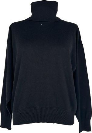 Jil Sander Turtle Neck Sweatshirt in Black Wool