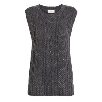 P.A.R.O.S.H. P.a.r.o.s.h., Truien & Vesten, Dames, Grijs, M, Mouwloze Gebreide Top