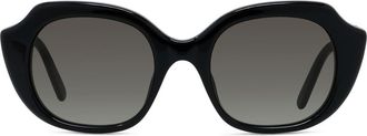 Loewe Slim 50mm Geometric Sunglasses in Shiny Black /Gradient Smoke at Nordstrom