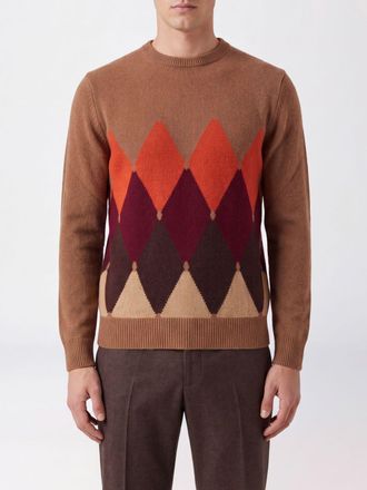 Ballantyne Maglia girocollo in puro cashmere con fantasia a rombi