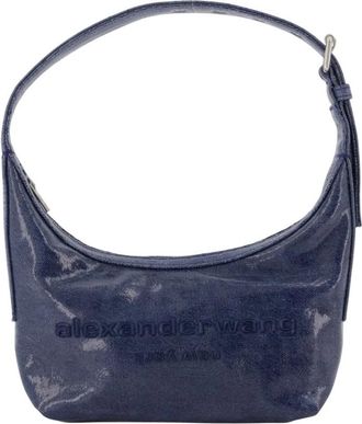 Alexander Wang Punch Small Shoulder Bag - Dames - Schoudertassen - Blauw - ONE Size - Katoen - Tassen