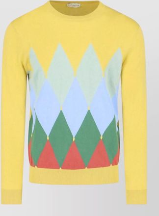 Ballantyne cashmere blend argyle v-neck jumper