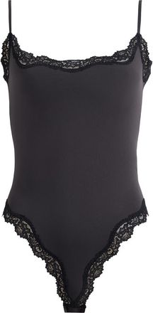 SKIMS Fits Everybody Lace Cami Bodysuit in Onyx at Nordstrom, Size X-Large