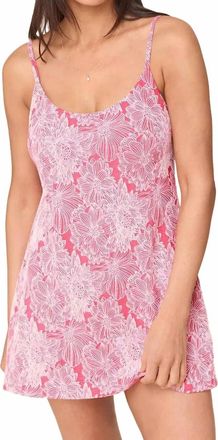 Andie Swim Amalfi Swim Dress In Peachy Garden Jacquard