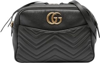 Gucci Pre-owned Cross Body Bags, female, Black, Size: ONE SIZE Pre-owned Vintage Leather Cross Body Bag