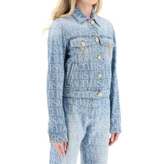 Versace Womens Blue Cotton Denim Jacket Clothing
