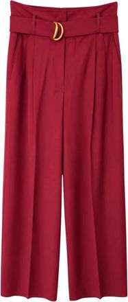Max Mara Mstserio Wijde Broek - Dames - Wijde Broeken - Rood - M - Wol - Broeken