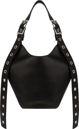 Dondup Black Small Hobo Leather Bag