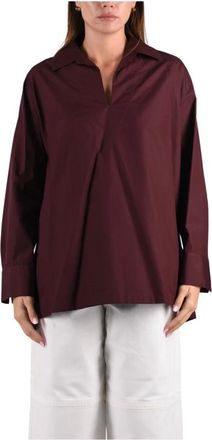 Max Mara Cristel Poplin Blouse - Dames - Blouses & Shirts - Rood - Maat: S Katoen