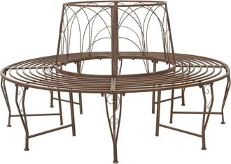 vidaXL Banco De &Aacute;rbol 8-n&uacute;mero De Plazas &Oslash; 160 X 89 Cm Acero Vidaxl