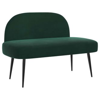 vidaXL Banco Tapizado Con Respaldo Verde Oscuro 110 X 60 X 76 Cm Vidaxl