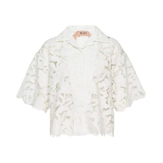 N&deg;21 Camicia Oversize in Cotone - - Blouses & Shirts - Donna - Bianco - L