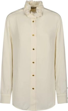 Alberta Ferretti Vloeiende Georgette Blouse - Dames - Blouses - Wit - S - Overhemden