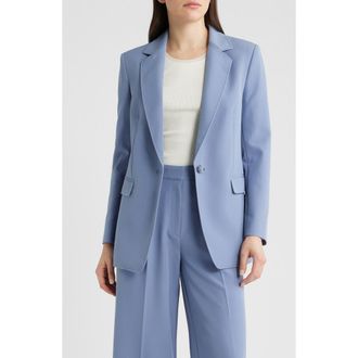 Boss Orange by Hugo Boss Jabla One-Button Crepe Blazer in Bright Blue at Nordstrom, Size 12