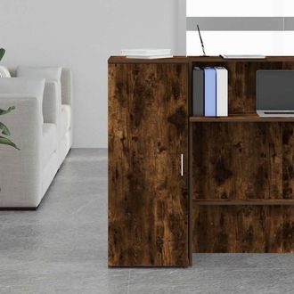 Berkfield Home Storage Cabinet Smoked Oak 40x45x103.5 cm Engineered Wood in Brown