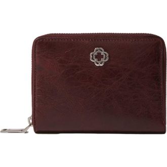 Maje Crackled leather wallet in Burgundy at Nordstrom