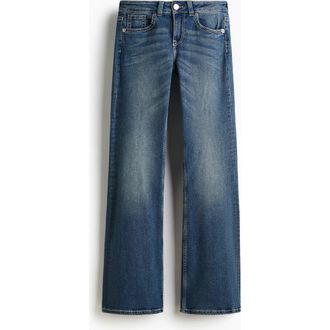 H&M Flared Low Jeans in Denim Blue at Nordstrom, Size 18