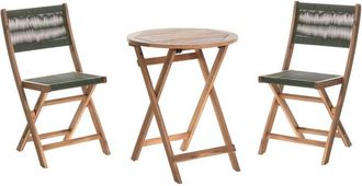 Beliani Conjunto De Balc&oacute;n Bistr&oacute; Muebles De Jard&iacute;n Plegable De Madera De Acacia Verde Prossedi