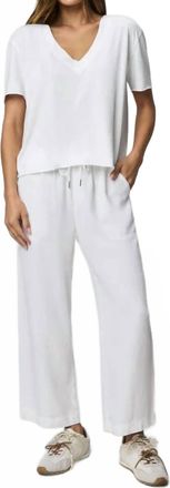Splendid Angie Crop Wide Leg Pants In White