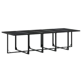 Berkfield Home Beautiful 11 Piece Garden Dining Set Black Poly Rattan