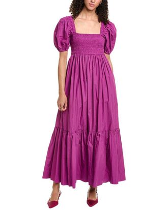 Ganni Ganni Poplin Smocked Maxi Dress