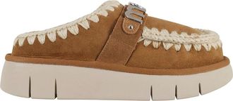 Mou Mules, female, Brown, Size: 10 US Bounce Clog Metal Logo