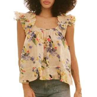 The Great. Womens The Dove Top In Bright Grove Floral