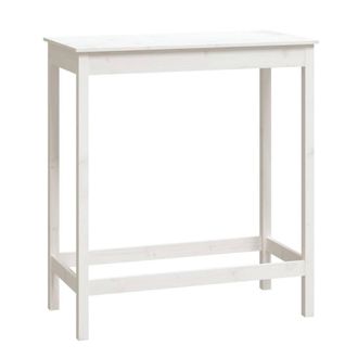 Berkfield Home Bar Table White 100x50x110 cm Solid Wood Pine | Size: 100 x 50 x 110 cm