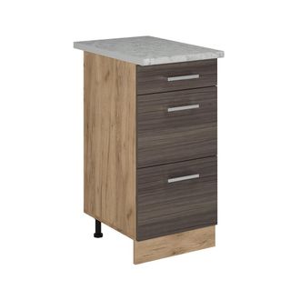 Vicco Mueble Bajo De Cocina R-line, Gris Noble, 40 Cm Con Cajones, M&aacute;rmol Ap