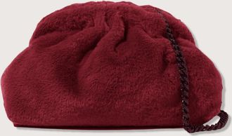 Maria La Rosa Womens Nita Game Faux Fur Clutch Bag In Bordeaux