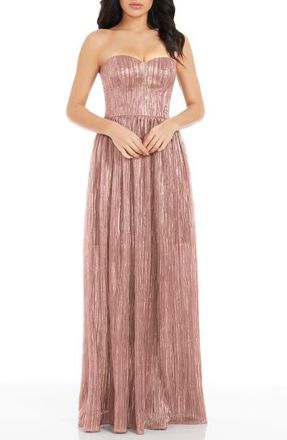 Dress The Population Audrina Strapless Gown in Blush at Nordstrom, Size Xx-Large