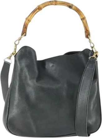 Gucci Pre-owned Handbags, female, Black, Size: ONE SIZE Pre-owned Leather Handbag