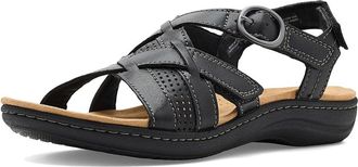 Clarks Laurieann Mae Womens Sandals Black Leather : 8.5 B - Medium
