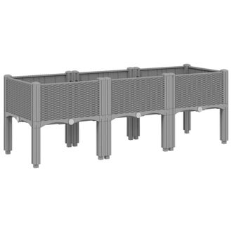 vidaXL Jardinera Con Patas Pp Gris Claro 120x40x42 Cm Vidaxl