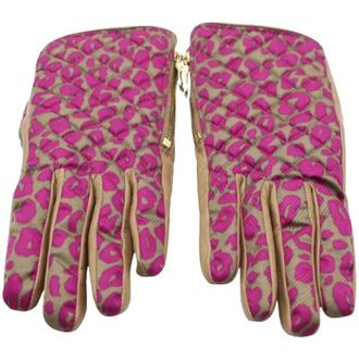 Mulberry Pre-owned Dierenprint Handschoenen - Dames - Pre-owned - Roze - Maat: ONE Size Leer