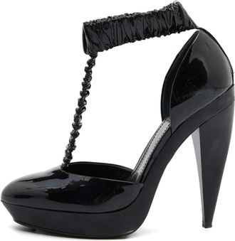 Burberry 120mm patent-leather t-strap pumps - Black