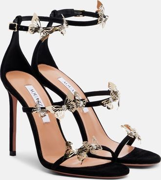Aquazzura Papillon Sauvage 105 suede sandals