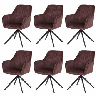 Hhg Juego De 6 Sillas De Comedor Hhg-139, Silla De Cocina Con Reposabrazos Giratorios Y Mecanismo De Retorno Autom&aacute;tico, Terciopelo De 440 G/m&sup2;, Aspecto D