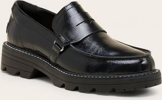 Sorel Womens Revel Ave Loafer Shoes In Black / Chalk
