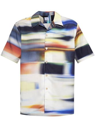 Paul Smith Motion Blur-print shirt - White