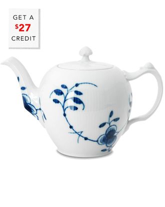 ROYAL COPENHAGEN Blue Fluted Mega Tea Potwith $27 Credit